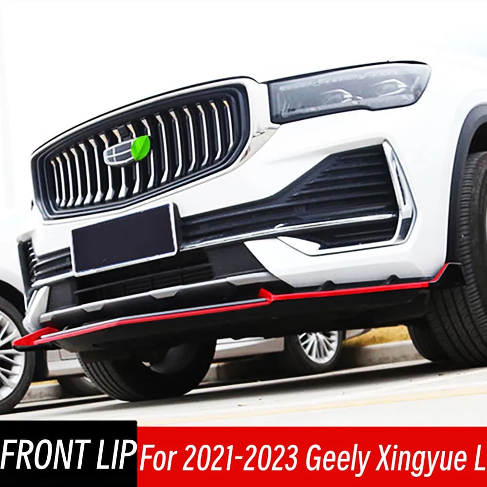 For 2021 2022 2023 Geely Xingyue L Monjaro Bodykit Car Front Bumper Lip Chin Spoiler Splitter Diffuser Tuning Accessories Part