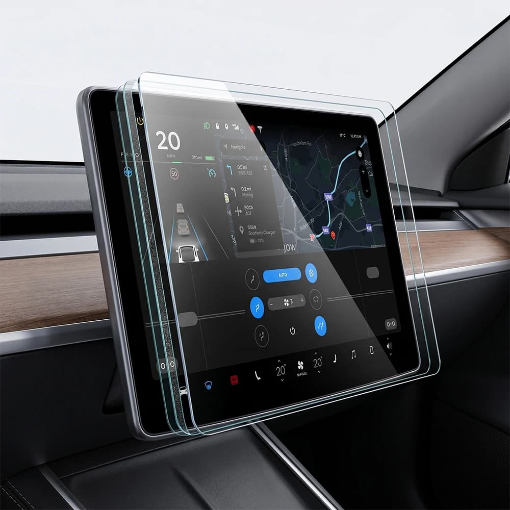 Tempered Glass Film Protector For Tesla Model 3 Highland Model Y Juniper 2025 2026 Rear Row Center Control Screen Protective