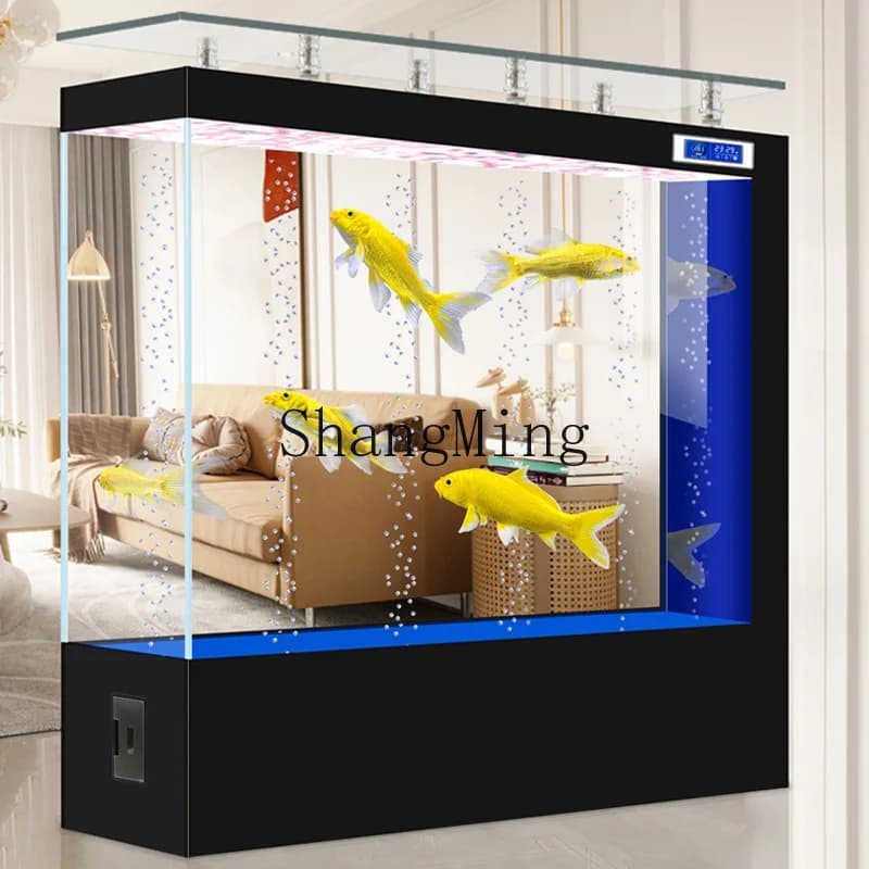 CL  large living room household fish tank aquariumsquare bar tank gold crystal ultra-white glass