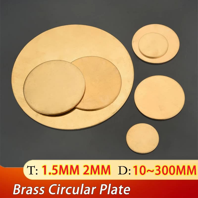  1~4pcs Thickness:1.5mm 2mm  Diameter:10/15/20/25/30/35/40/45~300mm Brass Disc Plate H62 Brass Round Plate  Gasket Parts