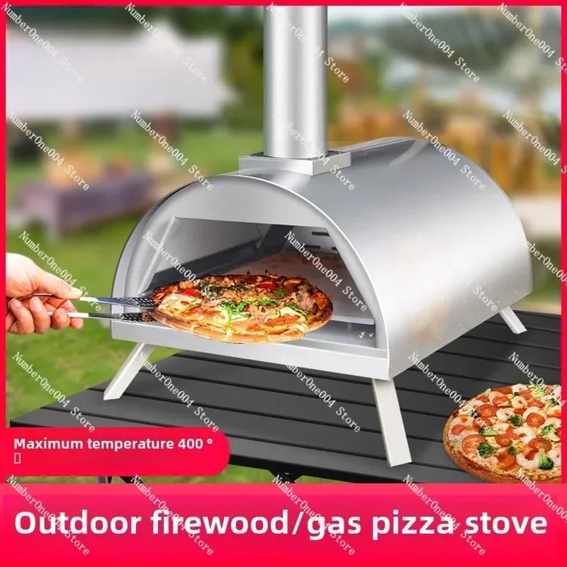 Small Pizza Oven Stainless Steel Gas Pizza Oven Household Outdoor BBQ Oven Fruit Charcoal Fire Pizza Kiln