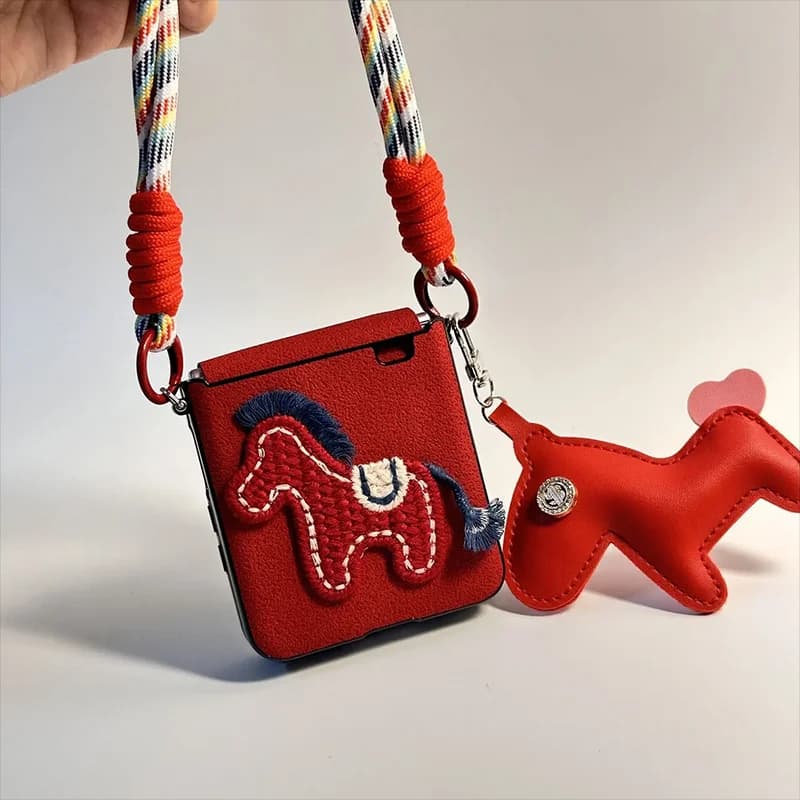 chinese new year horse phone case horse cover for Samsung Z Flip7 zflip6 zflip5 4 /Xiaomi mix flip/Xiaomi mix flip 2 Case Ponny