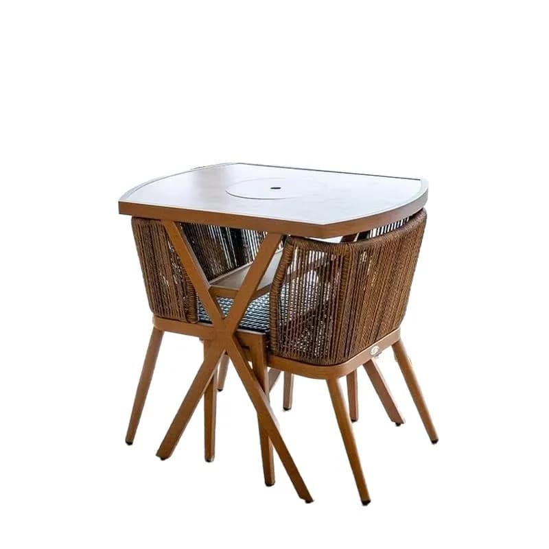 Balcony electric ceramic stove small tea table multi-functional coffee table Chinese rattan stove cooking tea table and chair