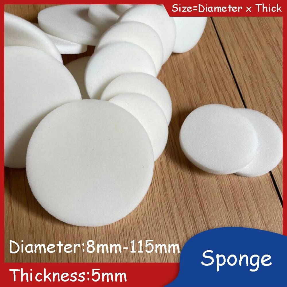 Round Sponge Pad Shock-absorbing Disc Mat Absorbent Circular Plate 8mm-115mm Diameter - Filler Material for Gift Boxes
