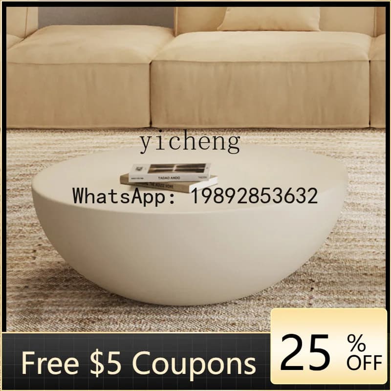 Z3  white round coffee table combination high-end art living room home modern and simple side table