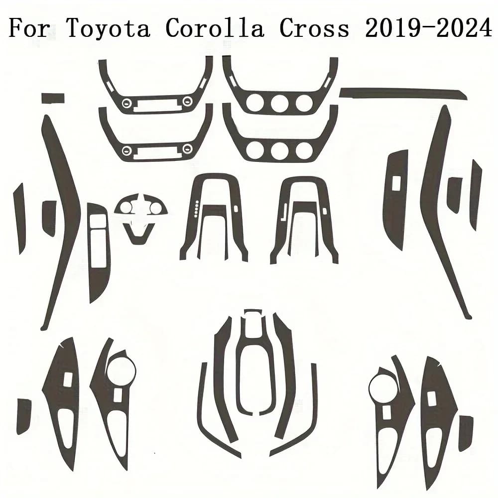For Toyota Corolla Cross 2019-2024 Interior Central Control Panel 3D 5D Carbon Fiber Stickers Decals Car Styling Accessorie