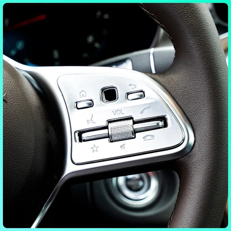 For Mercedes Benz R S Class GLA GLB GLC GLK SLK W204 W212 W251 W221 X204 W164 W247 Car Steering Wheel Button Panel Trim Sticker