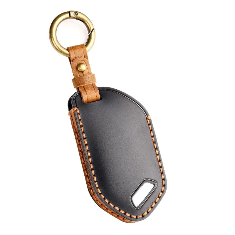 Genuine Leather Car Key Case Cover Bag Shell Protector Fob Holder for KIA 2024 New Model Cross-Border Accessories Keychain