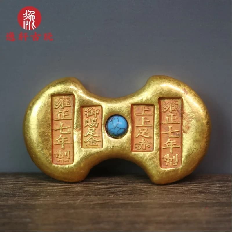 Pure copper gilded ingots, bars, , coins, gold bricks, antique-style home decoration gifts and ornament