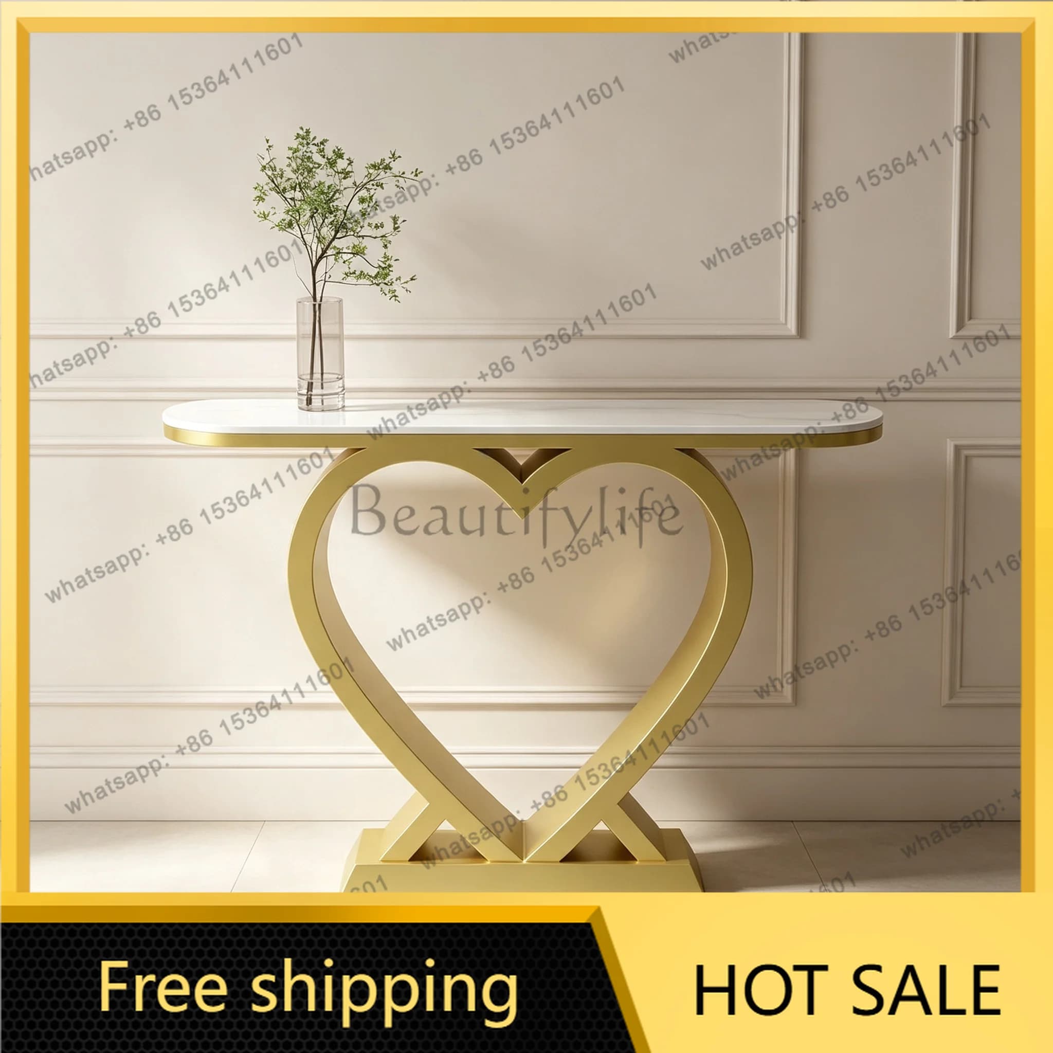 LJY Italian Trendy Console Table Unique Beauty Luxury Design Console Table Glam Aesthetic Mesa Salón Centro Hallway Furniture