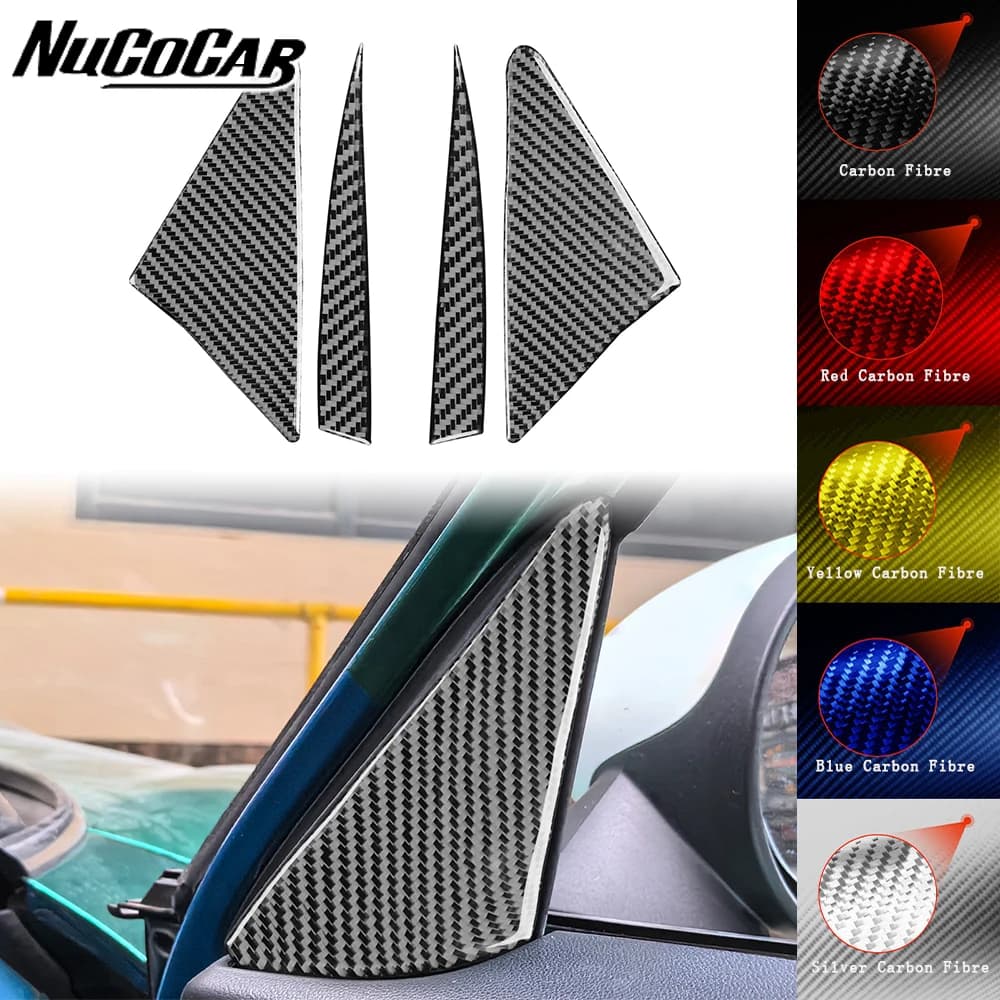 For Mini Cooper F60 Countryman 2017-2023 Carbon Fiber Door A-pillar triangular panel Car Accessories Interior Decorative Sticker