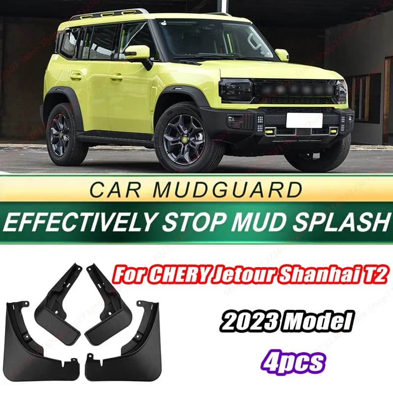 For CHERY Jetour Shanhai T2 2023 Model 4PCS Front Rear Mud Flaps Splash Guards Fender Mudguards Auto Accessories
