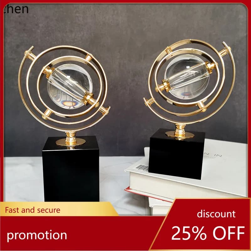 ZML Home Decorations: Creative Marble Crystal Globe for Entryway, Living Room, Club, Office, and Desktop Decoration