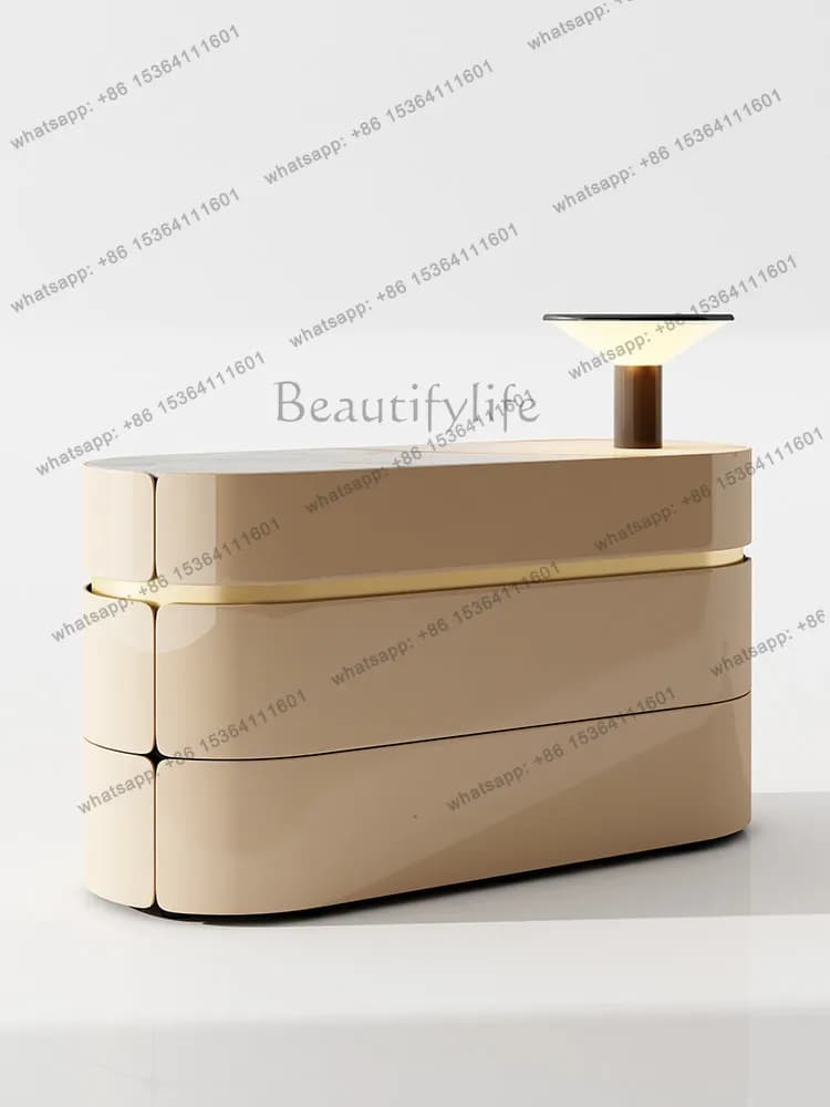Italian light luxury marble dining side cabinet simple living room wall storage drawer cabinet