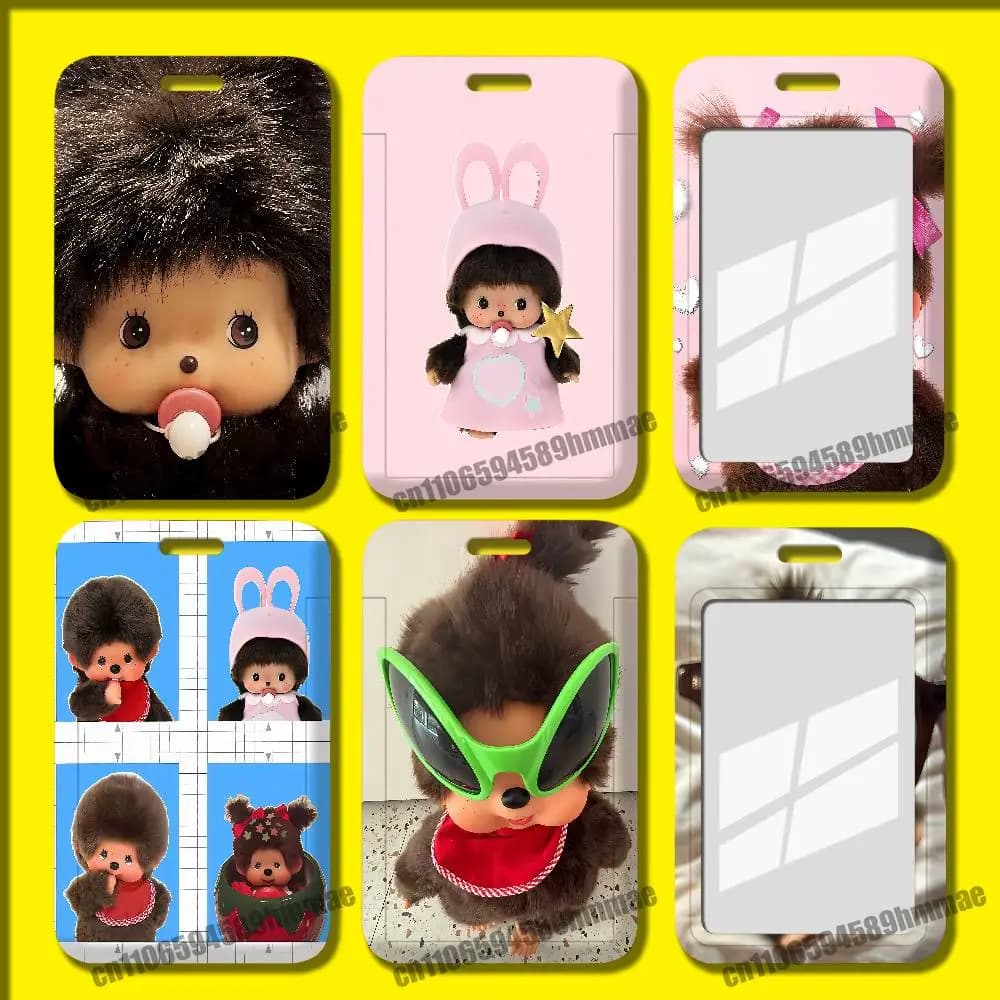 For Cute M-Monchhichis Card Holder Case Metro Subway Campus Access Student ID Work License Bank Credit Cards Cover