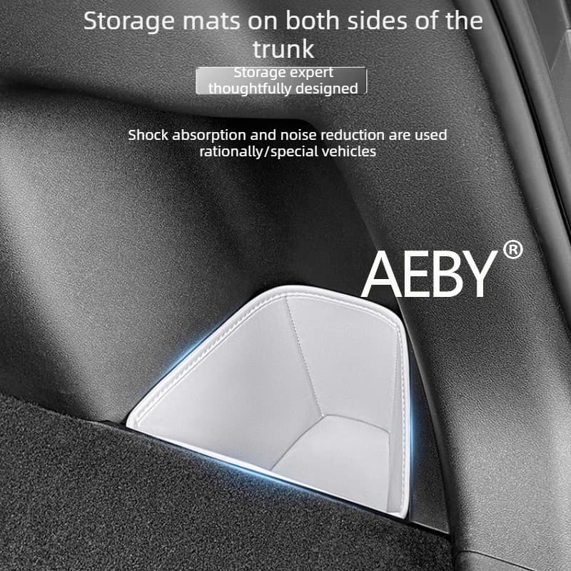 AEBY For BYD Atto 2 2024 Leather Trunk Side Organizer,Multi-Pocket Organizer,Luxury Leather Liner with Lid,Storage Compartment