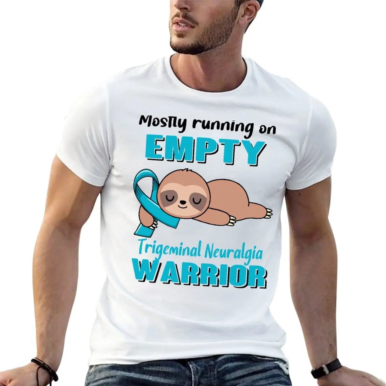 Mostly Running On Empty Trigeminal Neuralgia Warrior T-Shirt graphics shirts graphic plus size men clothing