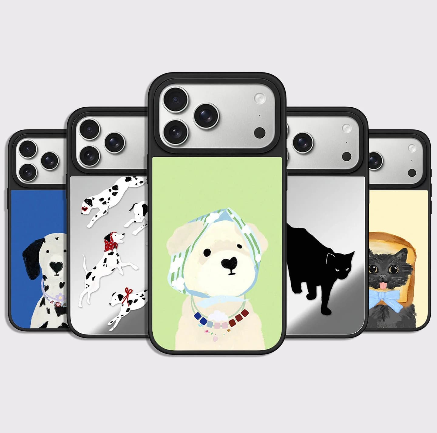 Spotted Dog Puppy Mirror Surface Magnetic Phone Case Cover for IPhone 12 13 14 15 16 17 Pro Max Case for IPhone 17 Air