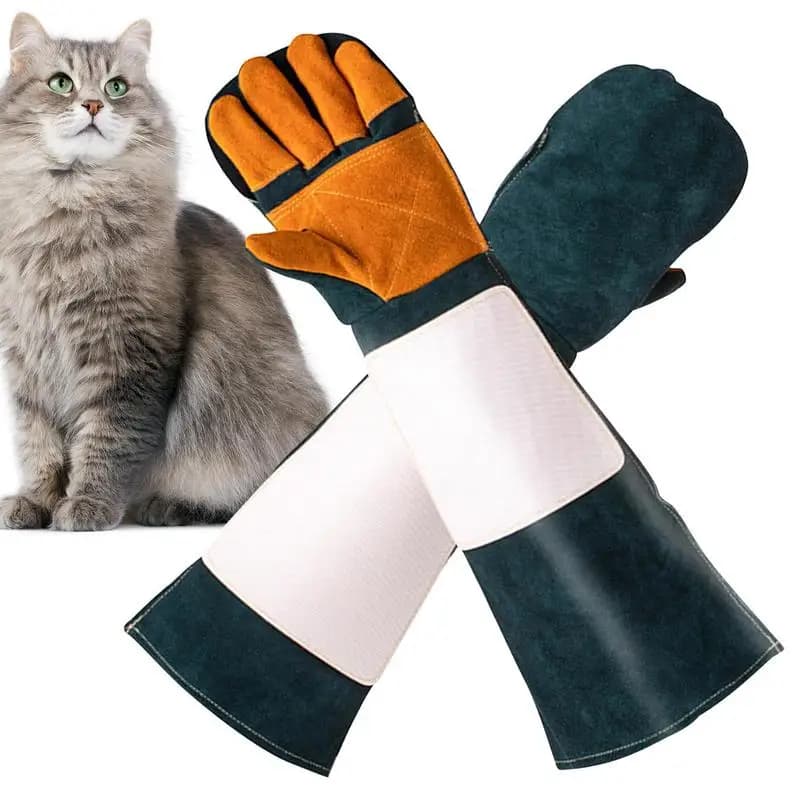 Animal Handling Gloves Extreme Heat and Fire Resistant Gloves Multifunctional Padding Cat Washing Gloves for Dog Cat Scratch