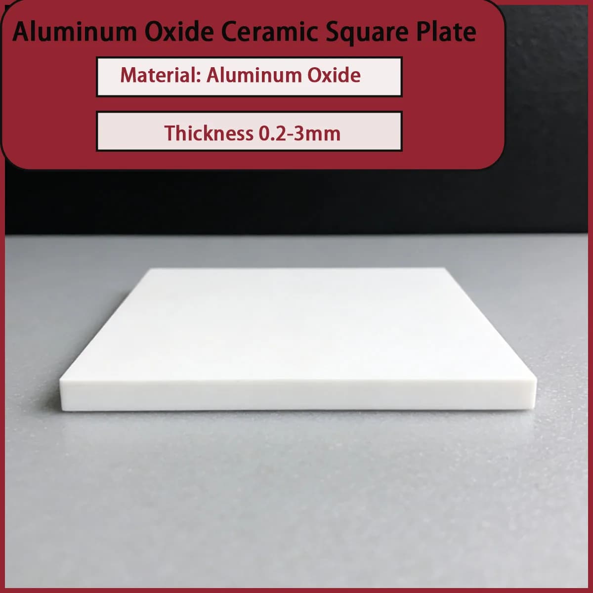 Aluminum Oxide Ceramic Square Plate with a Thickness of 0.2-3mm Is Applied in Electronics, Machinery, Chemical Industry, Etc