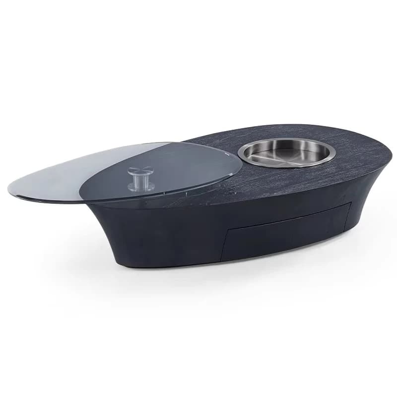 Modern minimalist luxury marble coffee table household oval living room furniture household stone