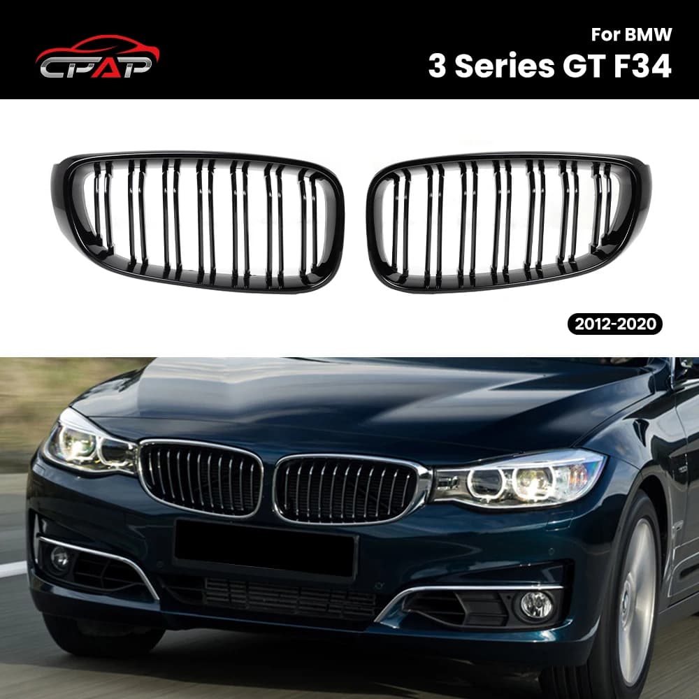 Front Bumper Kidney Grille For BMW 3 Series GT F34 2012-2020 Double Slat  Grills Replacement Accessorie Hood Grilles