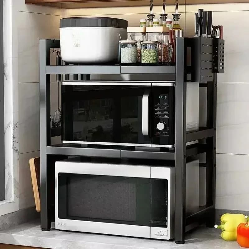 Household Microwave Oven Rack Kitchen Countertop Oven Rack Seasoning Storage Rack Holder Stand Storage Furniture
