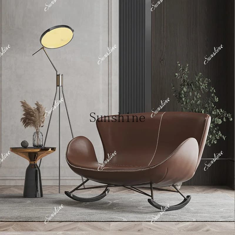 Double rocking chair sofa balcony household Italian living room creative lazy sofa chair  FT