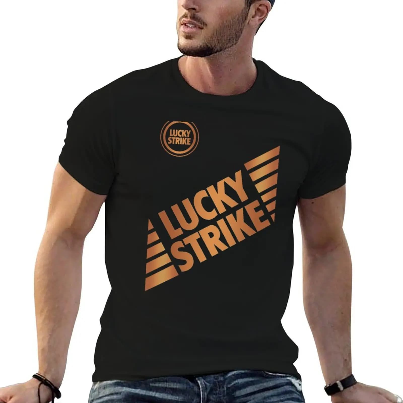 Lucky Strike GOLD T-Shirt printed t shirts for man t shirt for man T-Shirt
