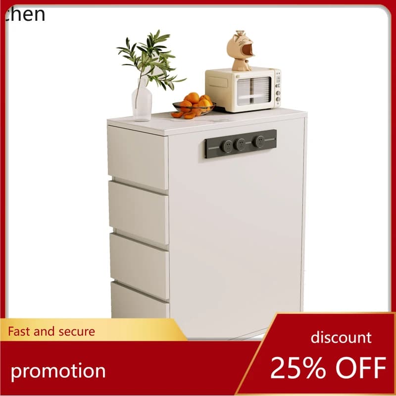 HT single narrow solid wood dining side cabinet restaurant small apartment wall locker double-sided tea island cabinet