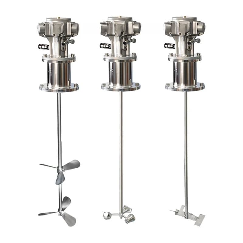 Pneumatic vertical mixer with stainless steel base