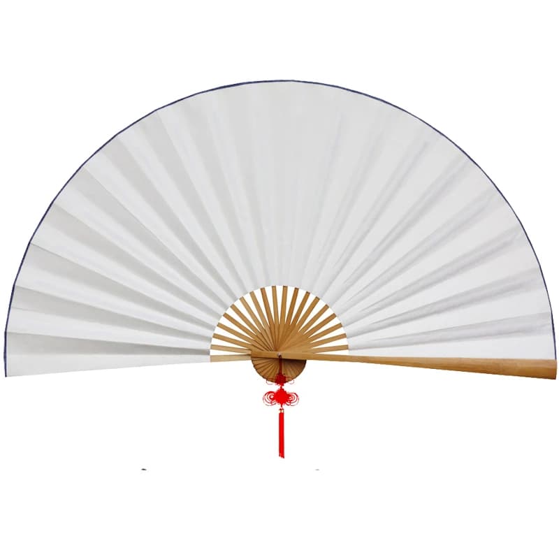 Wall Mount Cloth Decorative Fan Oversized Classical Blank Xuan Paper Decoration Fan Large Living Room Decorative Furnishings