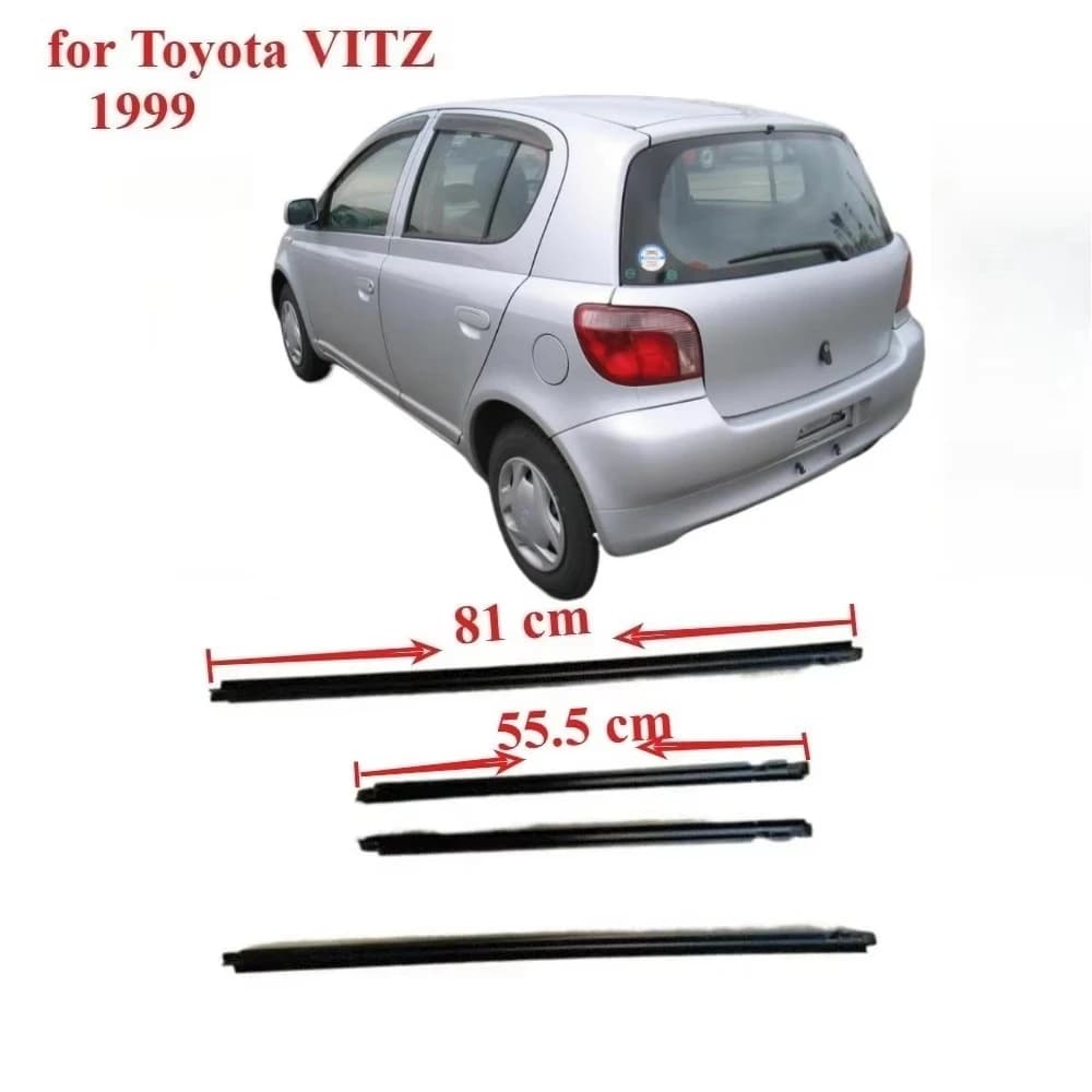 6818052010 Glass Moulding Belt Line for Toyota Echo for Yaris 1999-2004 Window Rubber Seal Strip for Vitz 4 Pieces