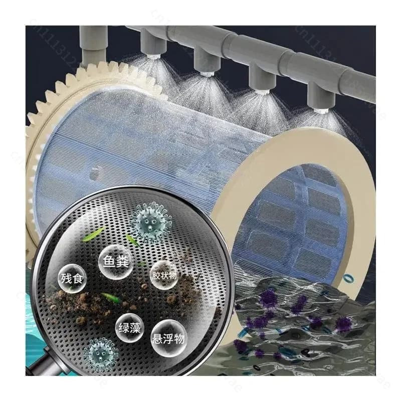 Automatic Backwash Drum Micro Filter Fish Pond Filtration Equipment Aquaculture Water Circulation Purification System