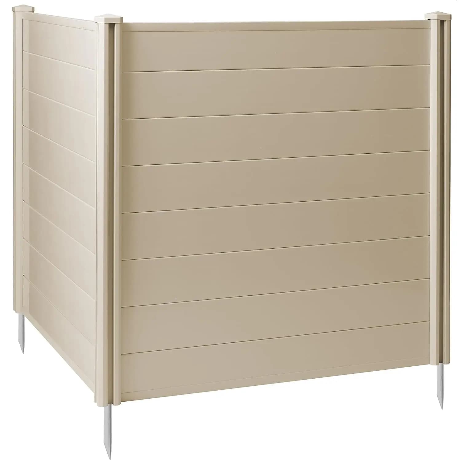 48" x 48" Privacy Screen - Outdoor Vinyl Fence Panel Enclosure for AC/Trash Bins/Pool Equipment
