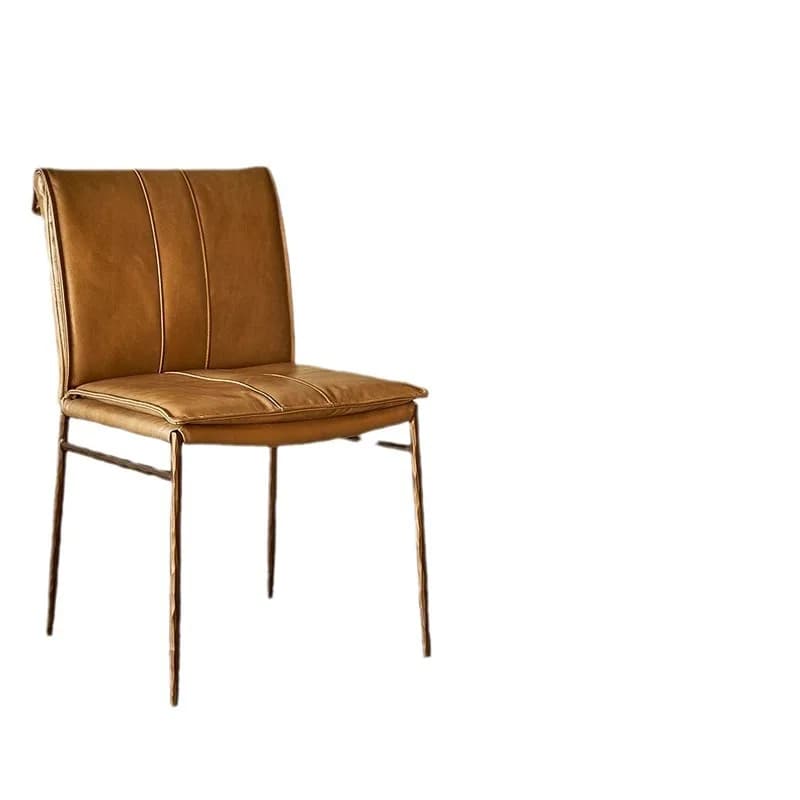Dining chair aniline oil wax leather backrest leisure chair household