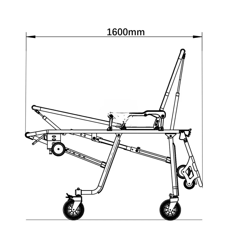 Ambulance automatic loading stretcher Stainless steel automatic ambulance stretcher