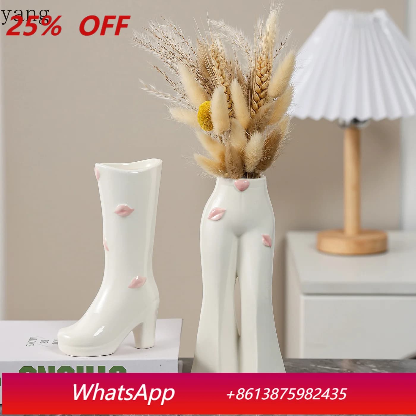 CX Creative ins Boots Pants Vase Ceramic Flower Arranger