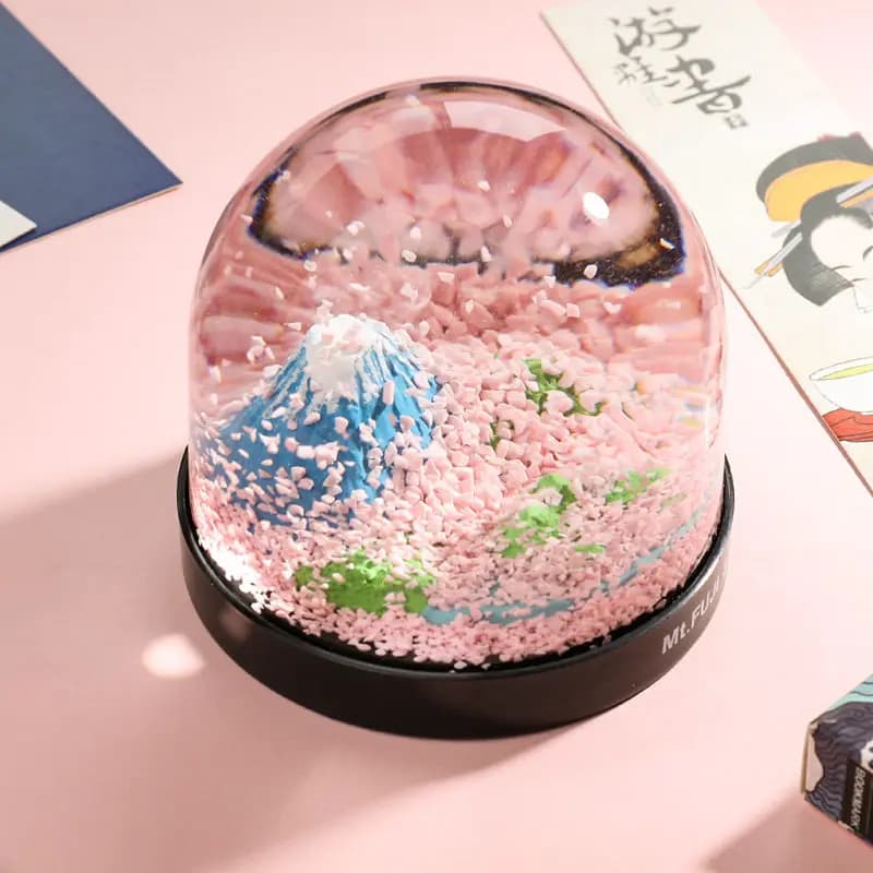Romantic Cherry Blossom Snow Scene Crystal Ball Exquisite Home Table Decoration Ball Birthday and Festival Gift