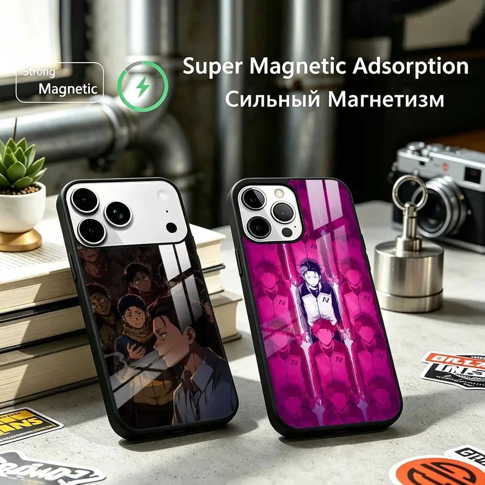 Anime Subaru Natsuki Rezero Phone Case For iPhone17,16,15,14,13,12 Plus,Pro Compatible with magnetic wireless charging