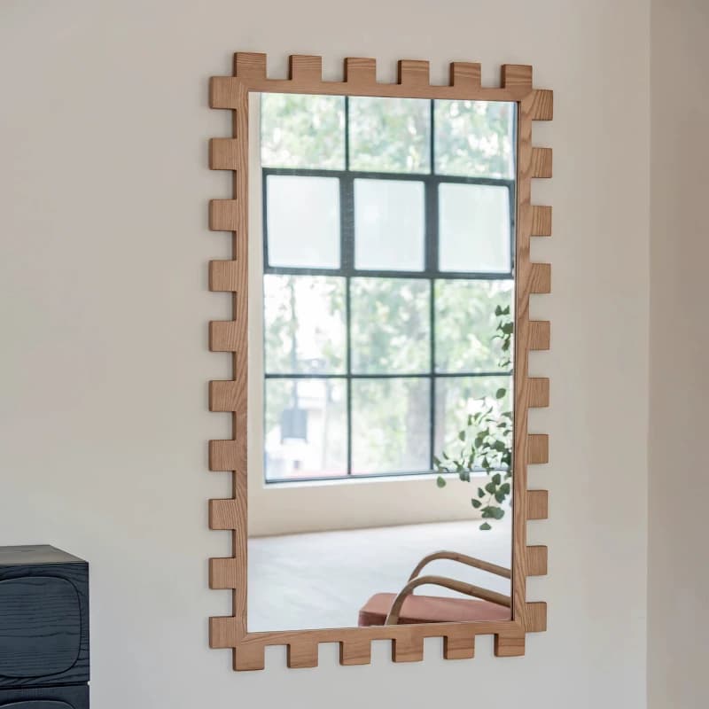 Solid wood frame porch wall floor dressing mirror household