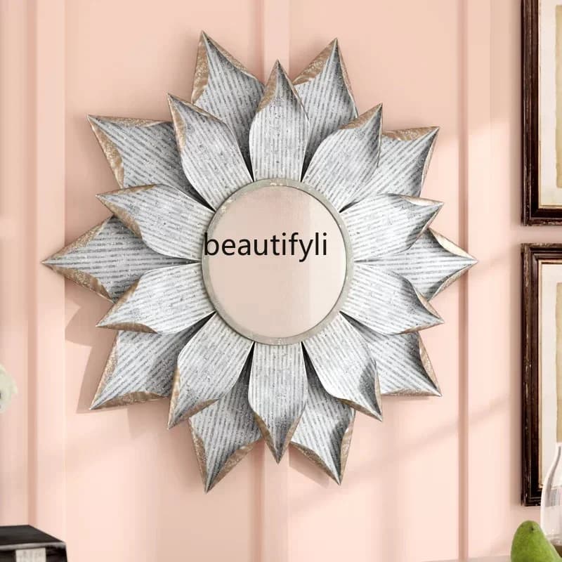 Special-shaped mirror, decorative mirror wall-mounted high-end dressing cream integrated wardrobe red clothing store6239