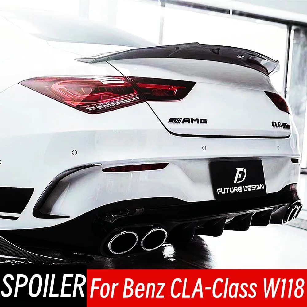 For 2019-2023 Mercedes Benz W118 C118 X118 CLA35 CLA45 CLA180 CLA200 CLA250  AMG Rear Trunk Lid Spoiler Wings Car Accessories