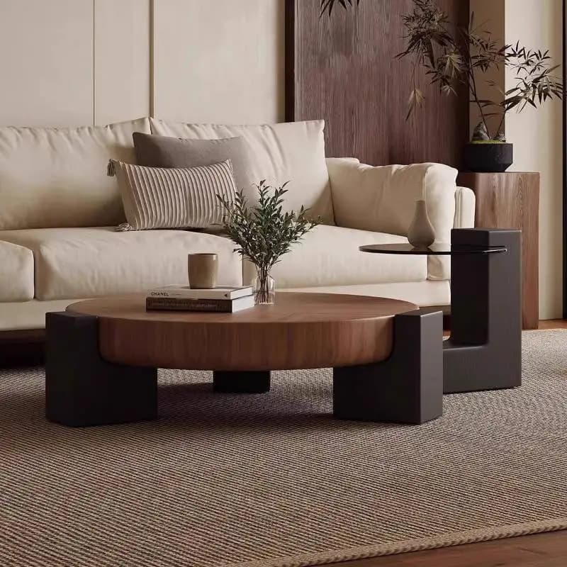 Irregular Italian Coffee Table Centerpiece Wood Mini Luxury Center Coffee Table Modern Round Floor Mesa De Centro Sala Furniture