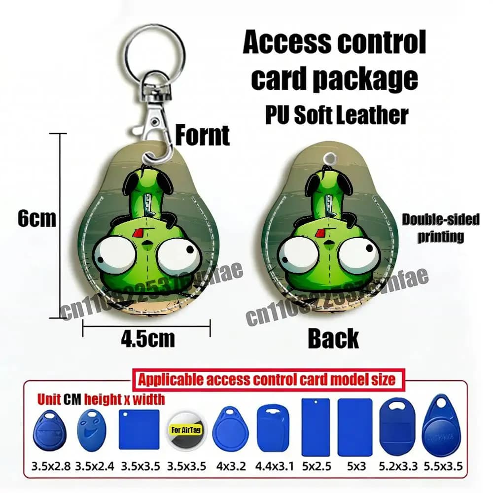 For AirTag Case Card Holder Cover ID Clips Credit Bank Access Bus Electric Keychain For Carton I-Invader Zim For Air Tag Case