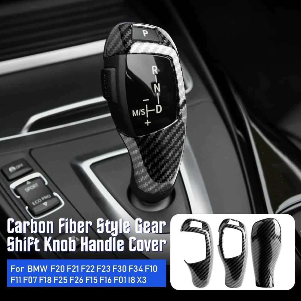 Carbon Fiber Texture for BMW F30 F10 F15 F07 F20 F21 F22 F32 F34 F35 5GT Car Gear Shift Panel Frame Gear Knob Cover Head Trim