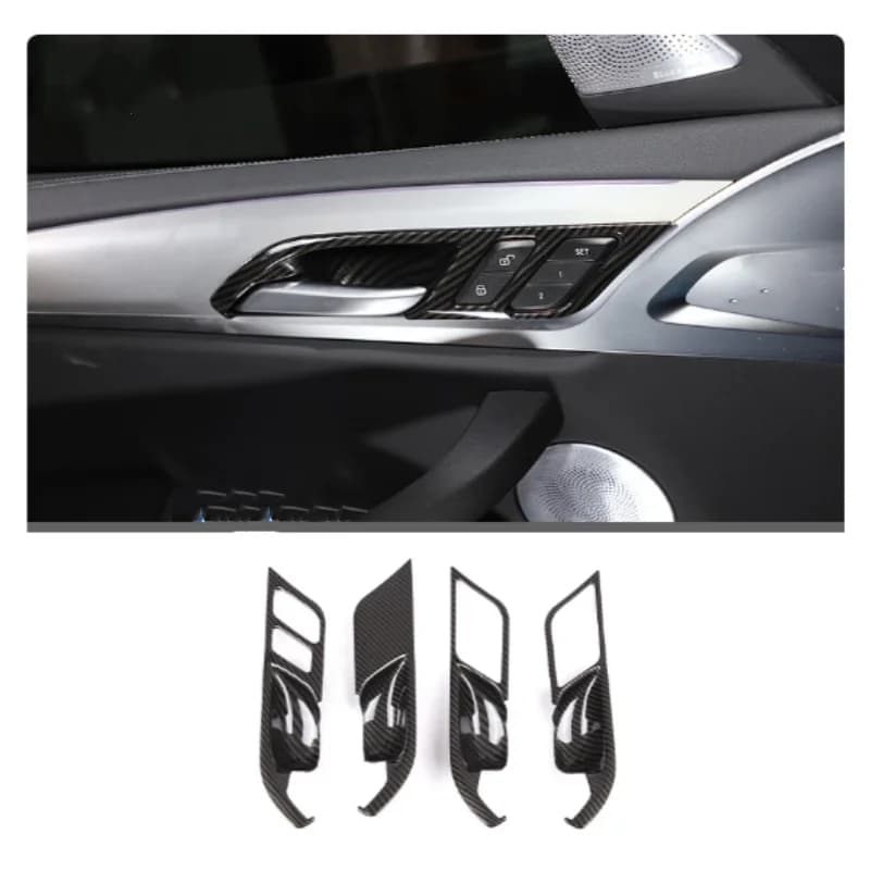 For BMW X3 2022-2024ABS  Carbon Fiber Inner Door Handle Frame Trim Stickers Interior Decoration Accessories
