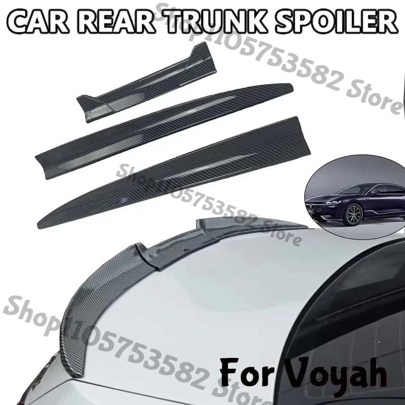 3Pcs DIY Cuttable Rear Trunk Spoiler Roof Wing Matte Black Universal Car Spoiler For Voyah Sedan Hatchback Modification