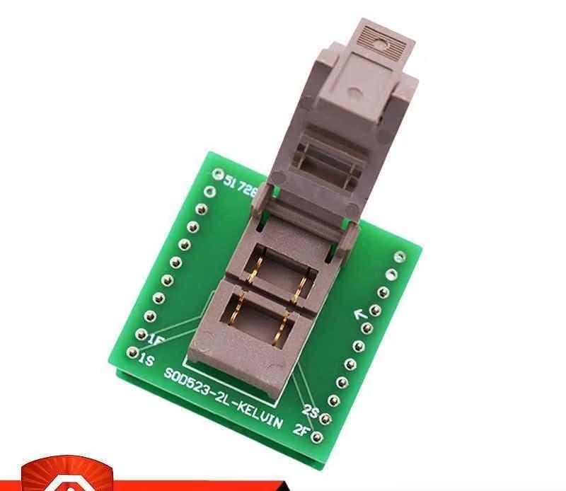 SOD523-2L Flip Type Kelvin Aging Test Socket SOD523-2L Gold-Plated IC Chip Test Socket