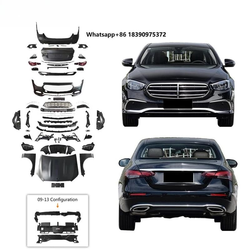 For 2009-2016 Class W212 Upgrade 2021-2023 W213 E63 Executive Luxury Bodykit Bumper Hood Fender Lamp Trunk Lid Mirror Cap